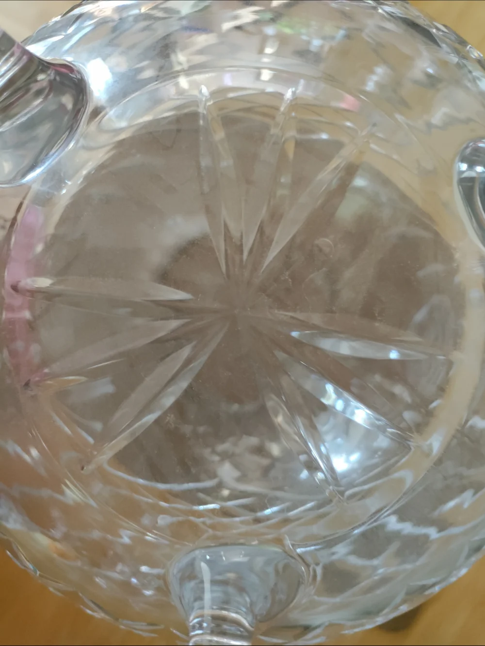 Lead Crystal Glass Footed Rose Bowl - Clear Decorative Home Vintage